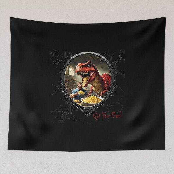 Item preview, Macaroni & Cheese & a greedy dinosaur designed and sold by FatCatStudios.