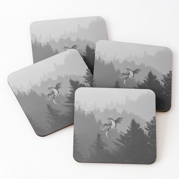 Item preview, Forest and Dragon - black and grey designed and sold by subvertigogo.