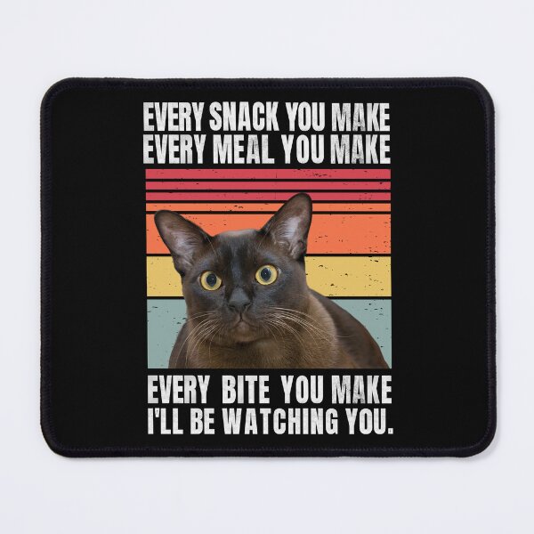Item preview, Distressed Retro Stripe Burmese Cat Funny Quotes - I'll Be Watching You Essentials designed and sold by CanvasThread.