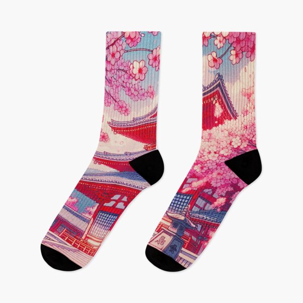 Item preview, Cherry Blossoms Over a Temple  designed and sold by SweatshirtFam.