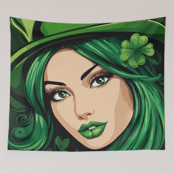Item preview, Woman in All Green for St Patrick's Day designed and sold by Ambitious Astronaut.