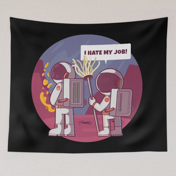 Item preview, Astronaut spaceman janitor hates his job! designed and sold by messy-nessie.