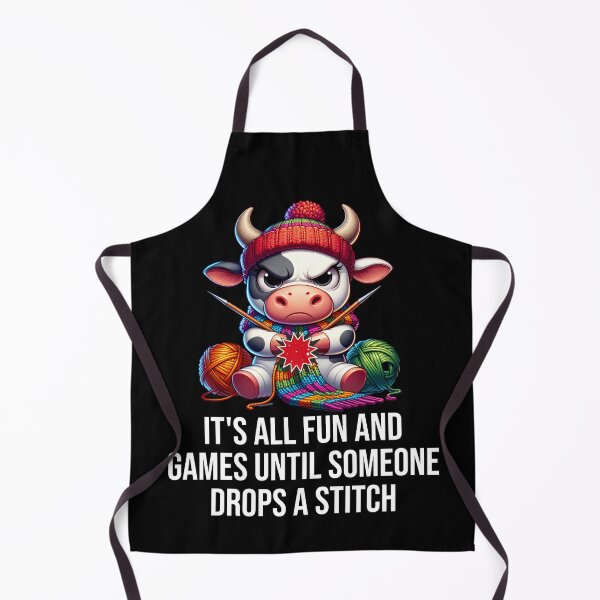Item preview, Dropped stitch - funny cow - knitting humor designed and sold by EvergreenWhimsy.