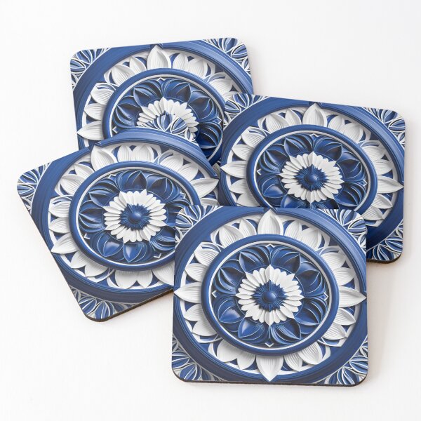 Item preview, Classic Blue and White Floral Mandala: Sophisticated Afrocentric Elegance designed and sold by CulturalTales.