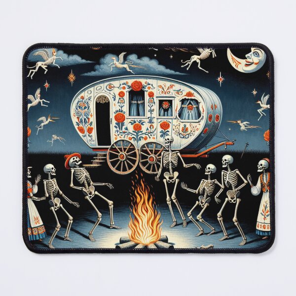 Item preview, Dead Gypsy Skeletons Frolic By The Campfire Under Dark Stars designed and sold by HippieFarms11.