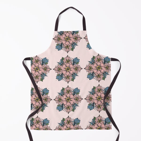 Item preview, Botanical Tattoo ; Pink & Blue Flowers designed and sold by PatternInArt.