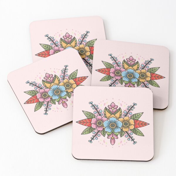 Item preview,  Botanical Tattoo ; Rainbow Flowers designed and sold by PatternInArt.