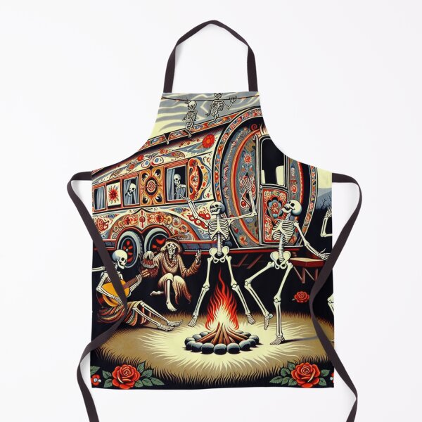 Item preview, Dead Skeletons Campfire Dance By a Gypsy Caravan Trailer designed and sold by HippieFarms11.