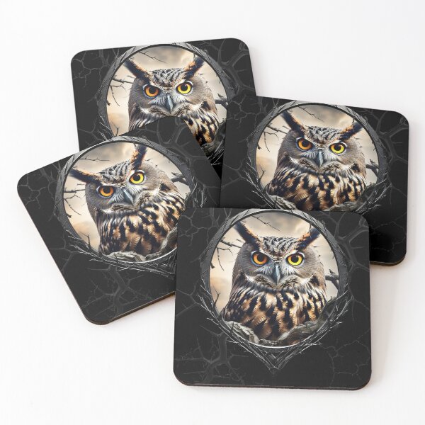 Item preview, Owl on a spooky tree branch designed and sold by FatCatStudios.