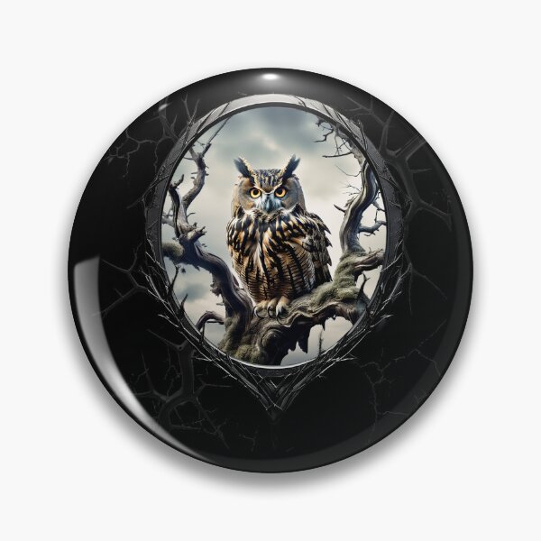 Item preview, Owl on a spooky tree branch designed and sold by FatCatStudios.
