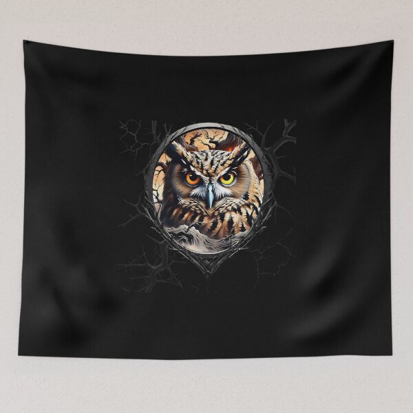 Item preview, Owl on a spooky tree branch designed and sold by FatCatStudios.