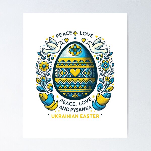 Item preview, Peace, Love, and Pysanka Easter Egg Celebration  T-Shirt designed and sold by MAPDDesigns.