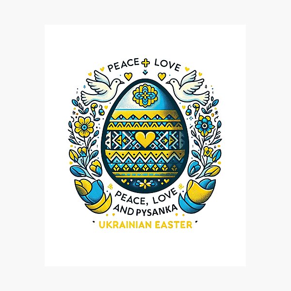 Item preview, Peace, Love, and Pysanka Easter Egg Celebration  T-Shirt designed and sold by MAPDDesigns.