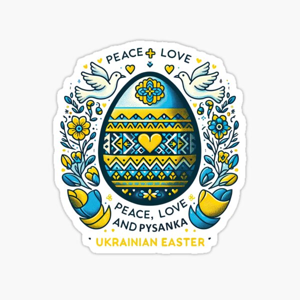 Item preview, Peace, Love, and Pysanka Easter Egg Celebration  T-Shirt designed and sold by MAPDDesigns.