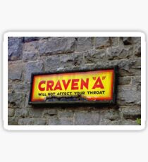 Old Enamel Sign, "Craven A" Sticker