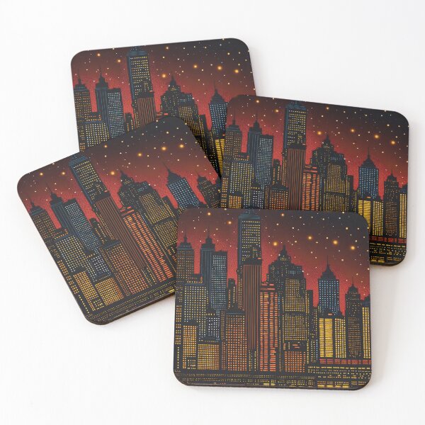 Item preview, Urban Sunset Mirage: Pointillism Cityscape designed and sold by ZipperDragon88.
