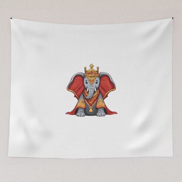 Item preview, Royal King Elephant Wearing Regal Crown designed and sold by Majestic Paws.