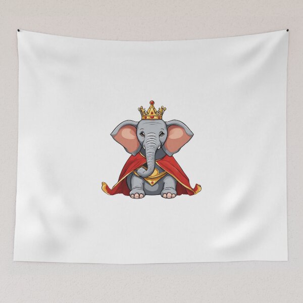 Item preview, Royal King Elephant Wearing Regal Crown designed and sold by Majestic Paws.