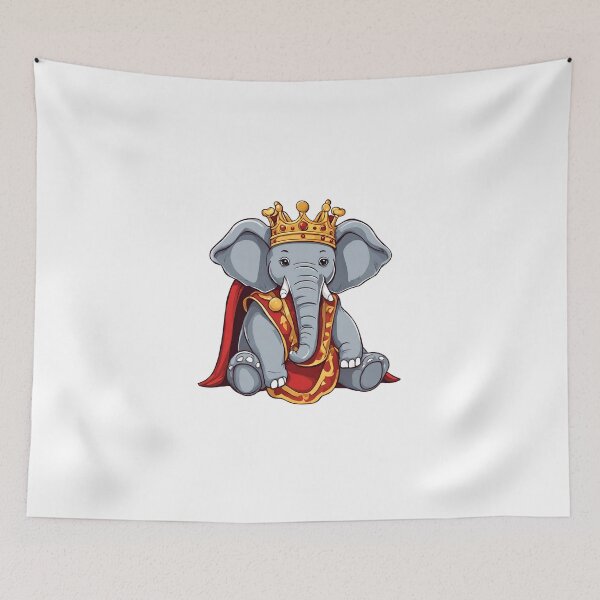 Item preview, Royal King Elephant Wearing Regal Crown designed and sold by Majestic Paws.