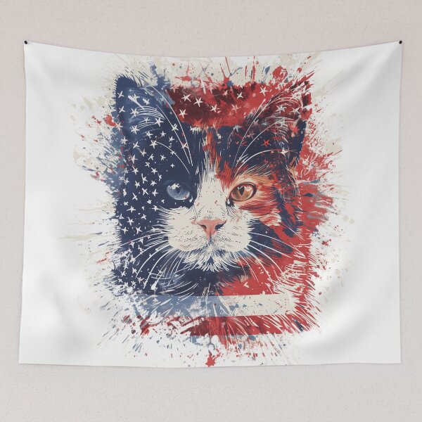 Item preview, American Pride Cat - Patriotic Feline Art designed and sold by Mephisto696.