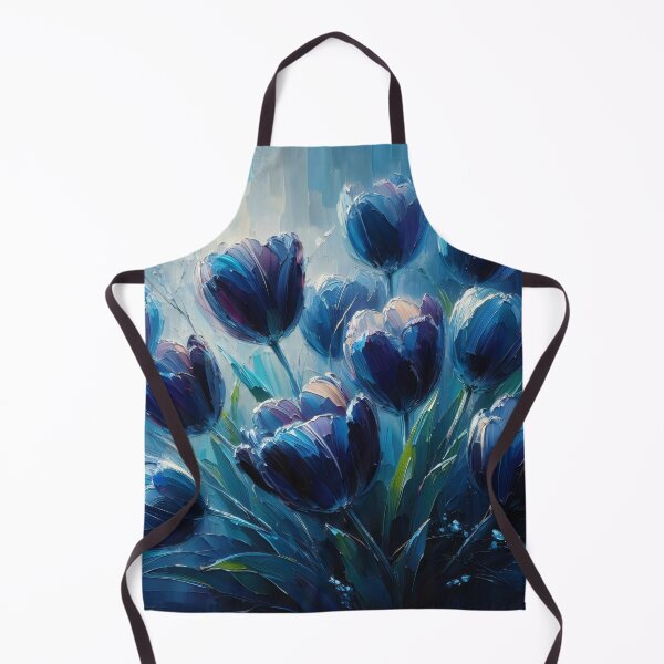 Item preview, Blue Tulips Impressionist Oil Painting designed and sold by cikedo.