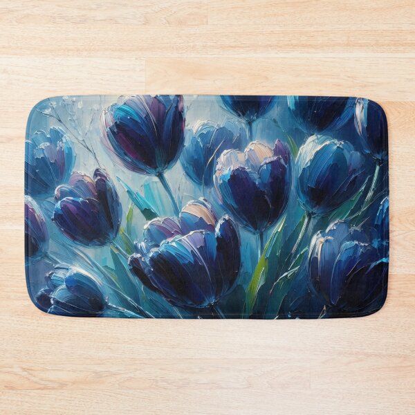 Item preview, Blue Tulips Impressionist Oil Painting designed and sold by cikedo.