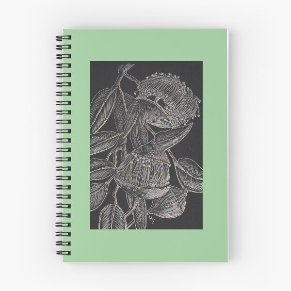 Item preview, scraperboard Eucalyptus blossoms designed and sold by Nature in Tasmania.