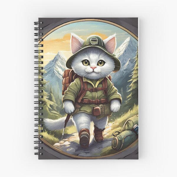 Item preview, Cat hiking on the mountain peak designed and sold by Tomi Robert.