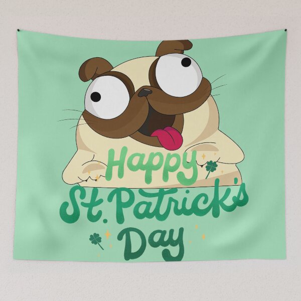 Item preview, st patrick's day dog ​​pug designed and sold by Vilemo.