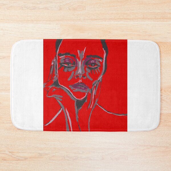 Item preview, portrait of a girl on a red background designed and sold by ElCookie.