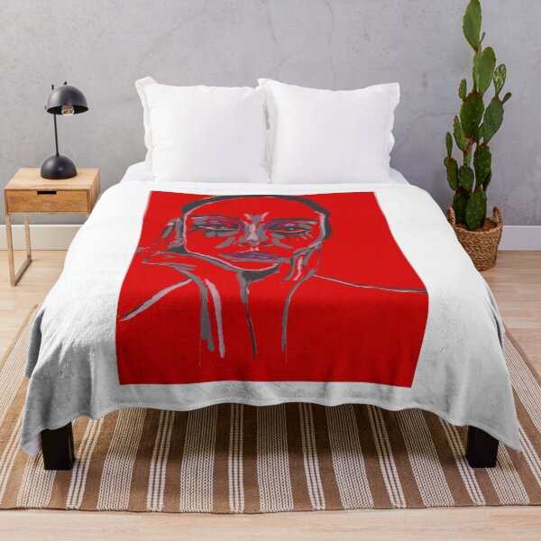 Item preview, portrait of a girl on a red background designed and sold by ElCookie.