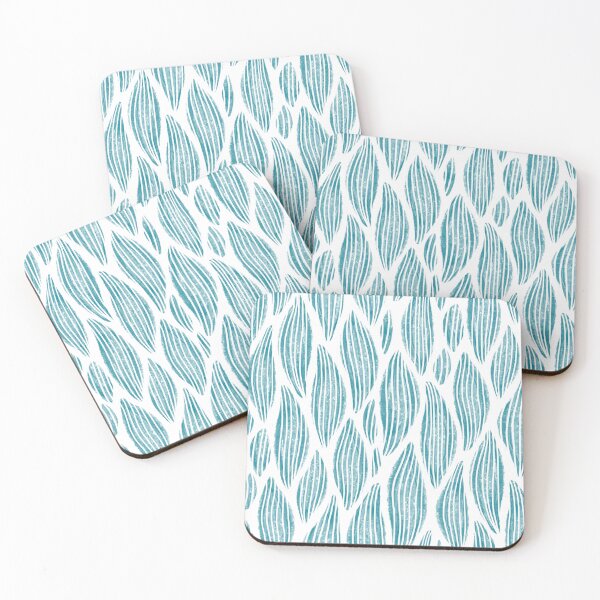 Item preview, Leaves lines vertically striped in turquoise, light blue designed and sold by Katj-A-Studio.