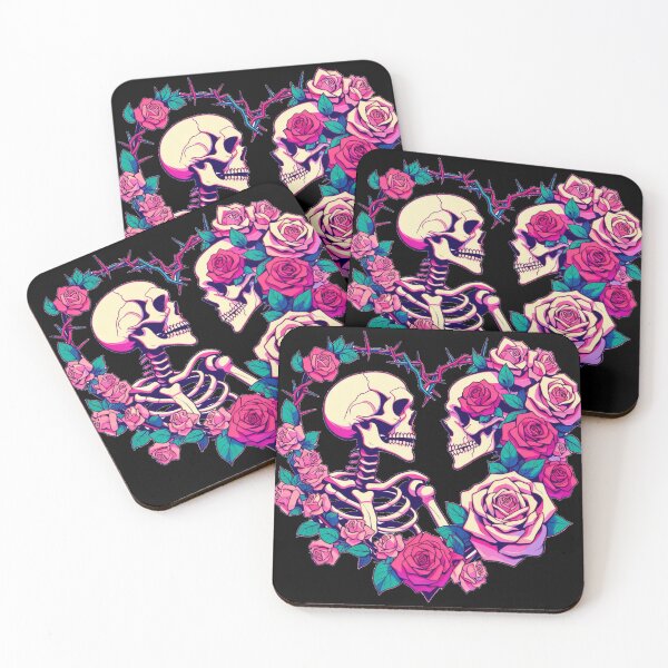 Item preview, Tarot Skeleton Lovers Roses Flowers Drawing Illustration Death designed and sold by CoffeeIsATrip.