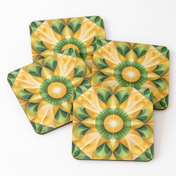 Item preview, Sunburst Elegance Mandala - Lush Green and Yellow Harmony designed and sold by CulturalTales.
