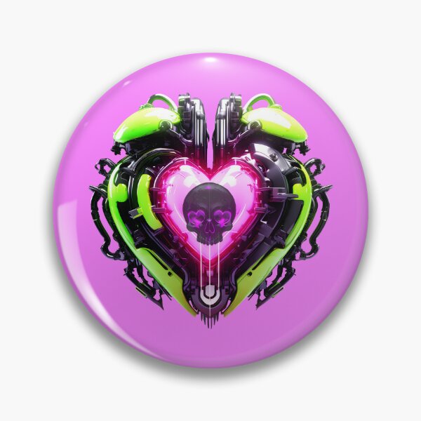 Item preview, Green Bionic Heart & Black Skull designed and sold by Rogue Wizard.