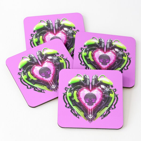 Item preview, Green Bionic Heart & Black Skull designed and sold by Rogue Wizard.