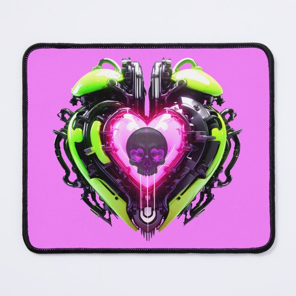 Item preview, Green Bionic Heart & Black Skull designed and sold by Rogue Wizard.