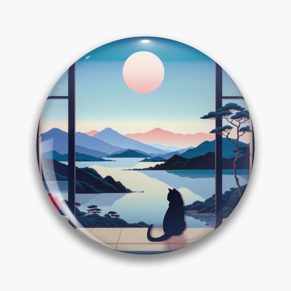 Item preview, Moonlit Serenity: A Cat with a View designed and sold by Sanctum Icons.