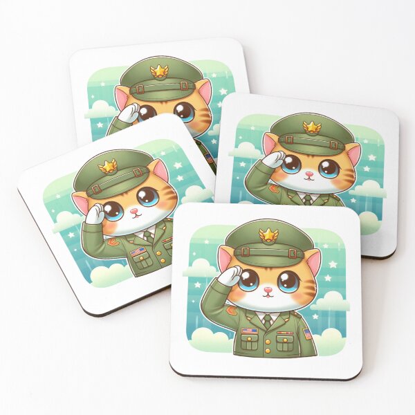 Item preview, Cute Soldier Cat, Kawaii Soldier Cat, Cat Clipart designed and sold by SnuggleSafari.
