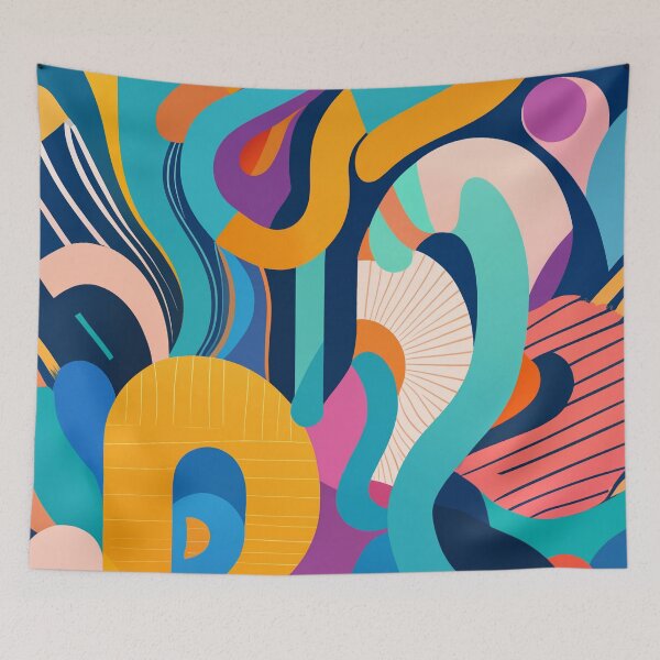 Item preview, Colorful Retro Inspired Squiggly Line designed and sold by Tamas Das.