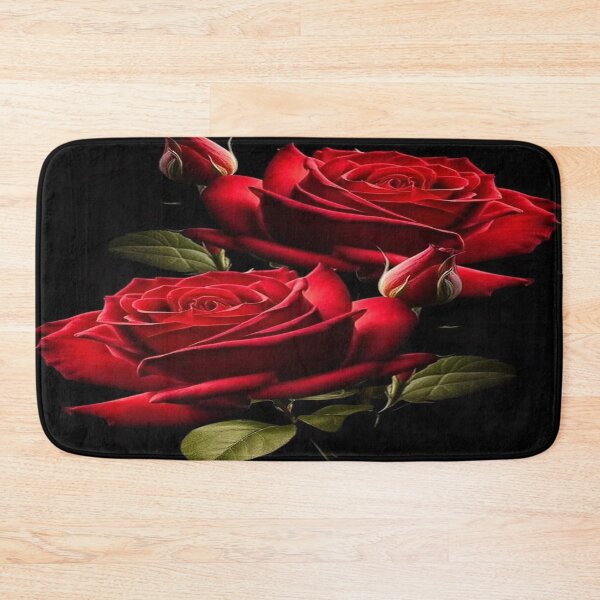 Item preview, Bright Red Roses on Black Background?? designed and sold by TroviTutto.