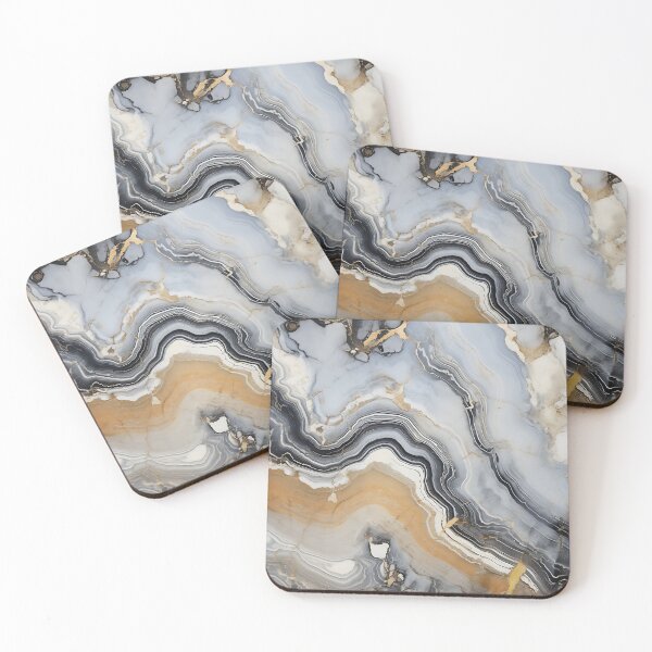 Item preview, Abstract Art Grey Beige Agate Design Nature Print  designed and sold by fluffstuffgifts.