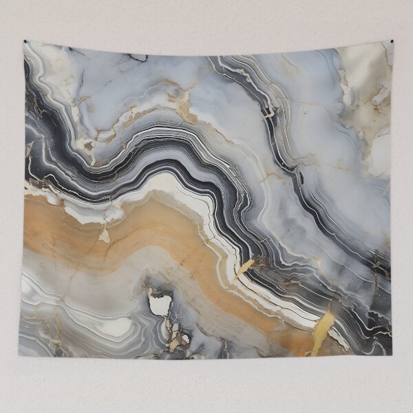 Item preview, Abstract Art Grey Beige Agate Design Nature Print  designed and sold by fluffstuffgifts.