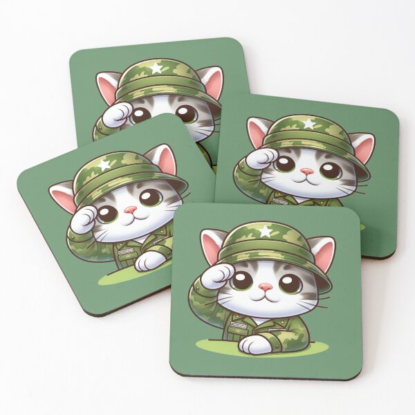 Item preview, Cute Soldier Cat, Kawaii Soldier Cat, Cat Clipart designed and sold by SnuggleSafari.