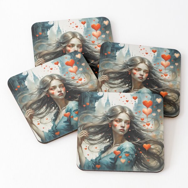 Item preview, Blowing Kisses hearts  designed and sold by WildflowersAI.