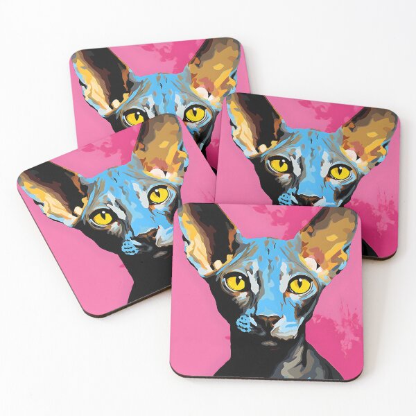 Item preview, devon rex cat portrait. animal colorful. Animal throw pillow. designed and sold by formform.