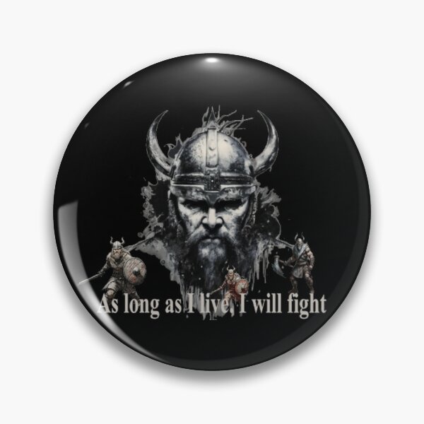 Item preview, Viking with text ' As long as I live, I will fight' designed and sold by Tomasz  Siennicki.