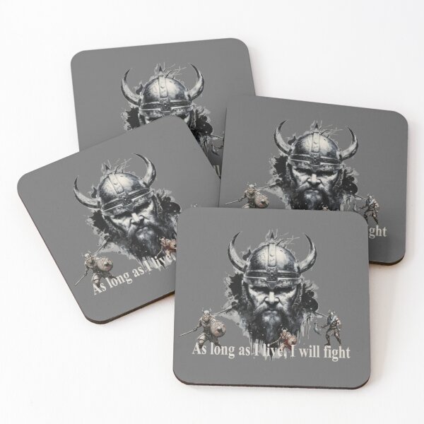 Item preview, Viking with text ' As long as I live, I will fight' designed and sold by Tomasz  Siennicki.