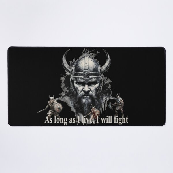 Item preview, Viking with text ' As long as I live, I will fight' designed and sold by Tomasz  Siennicki.