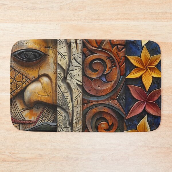 Item preview, Tonga Tapa Samoan Hawaiian Wood Tribal Pattern designed and sold by GrinGalore.